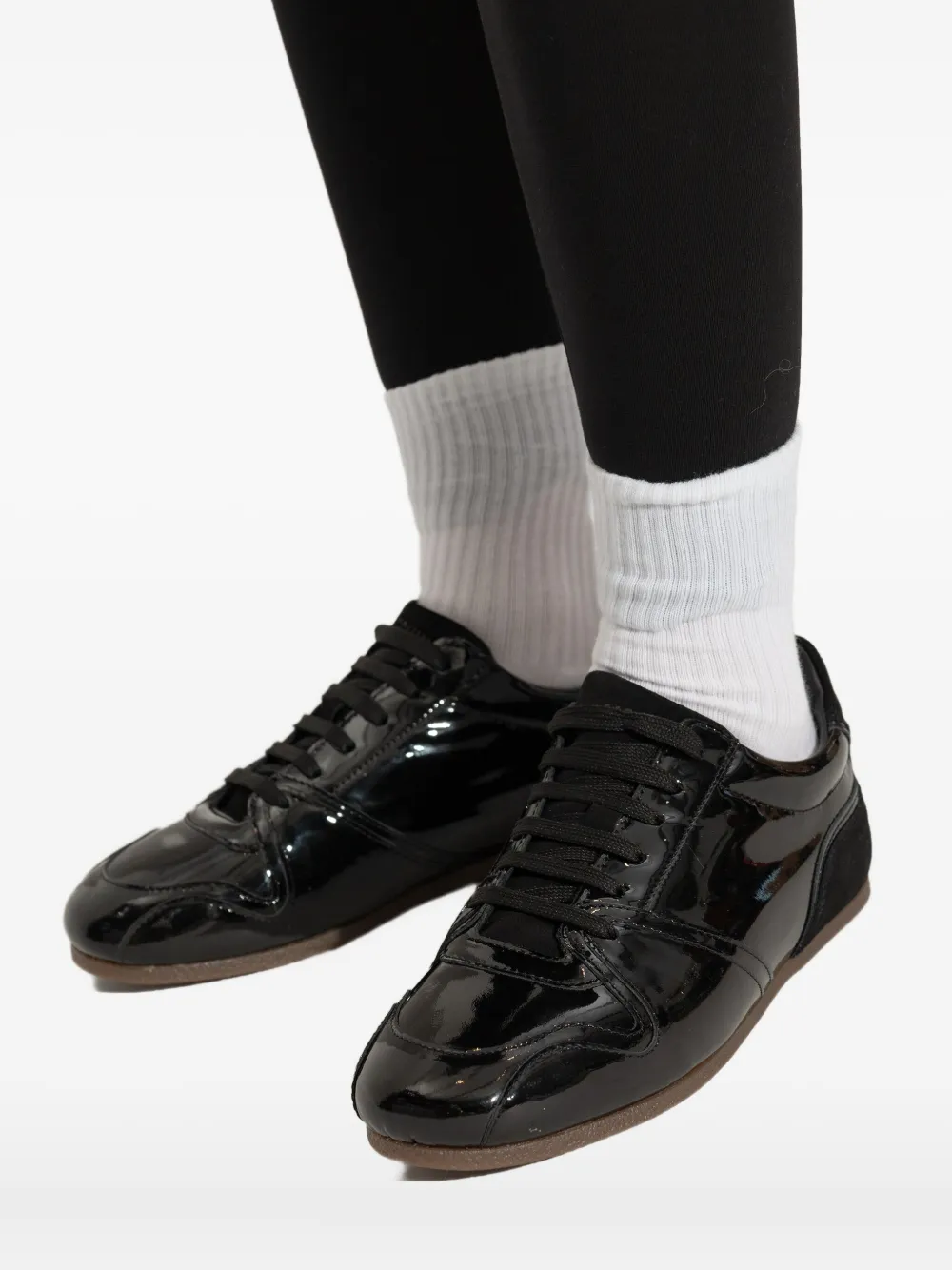 Moschino patent-leather low-top sneakers Black