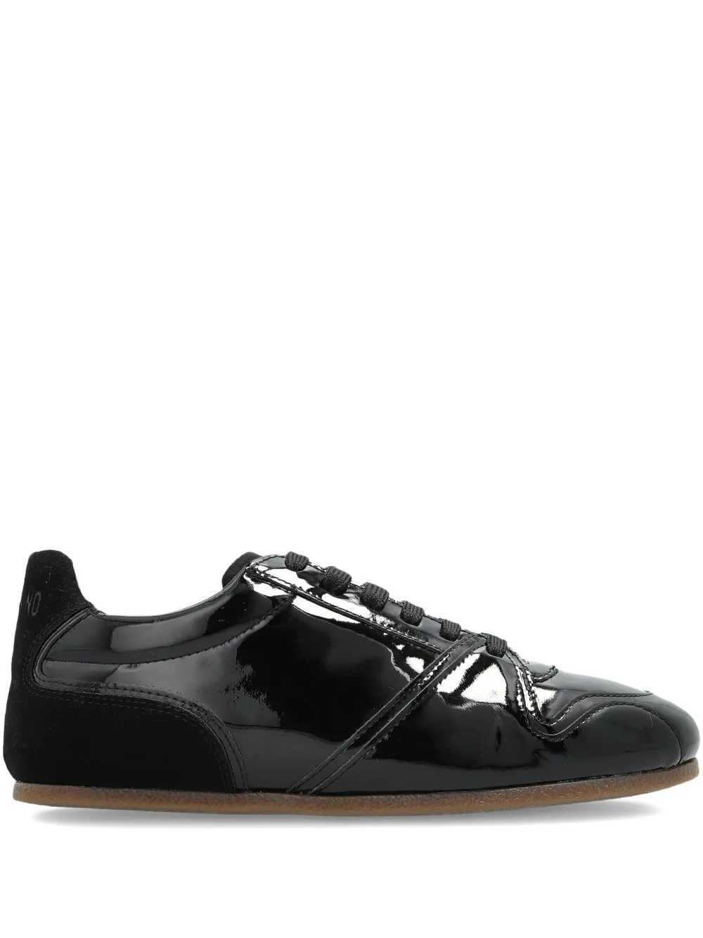 Moschino patent-leather low-top sneakers Black