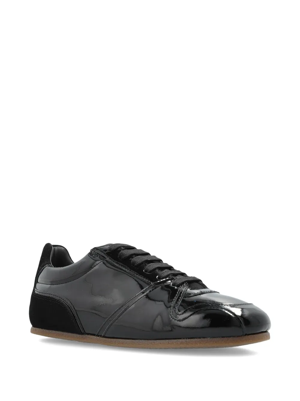 Moschino patent-leather low-top sneakers - Zwart