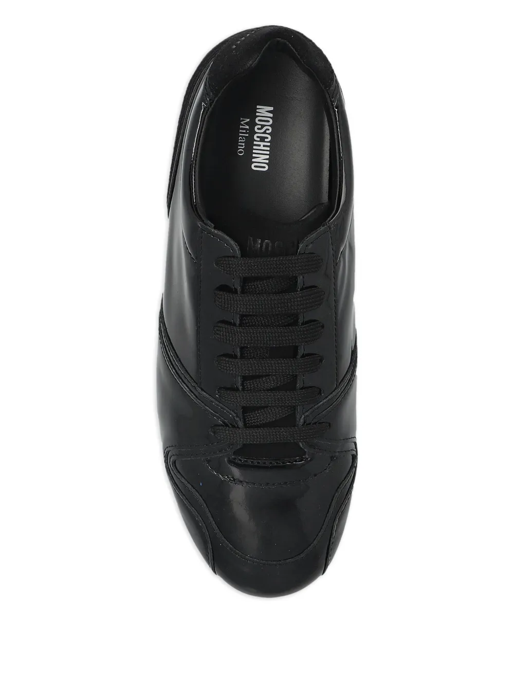 Moschino patent-leather low-top sneakers Black