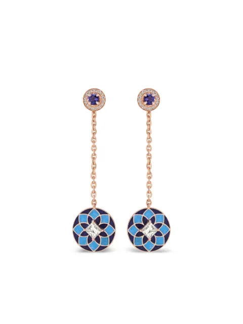 Aneka aretes Kaleido en oro rosa reciclado de 18kt con diamantes