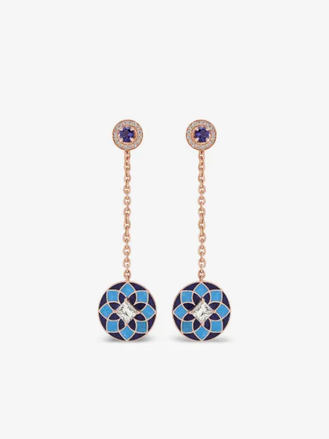 Aneka 18K recycled rose gold Kaleido diamond drop earrings