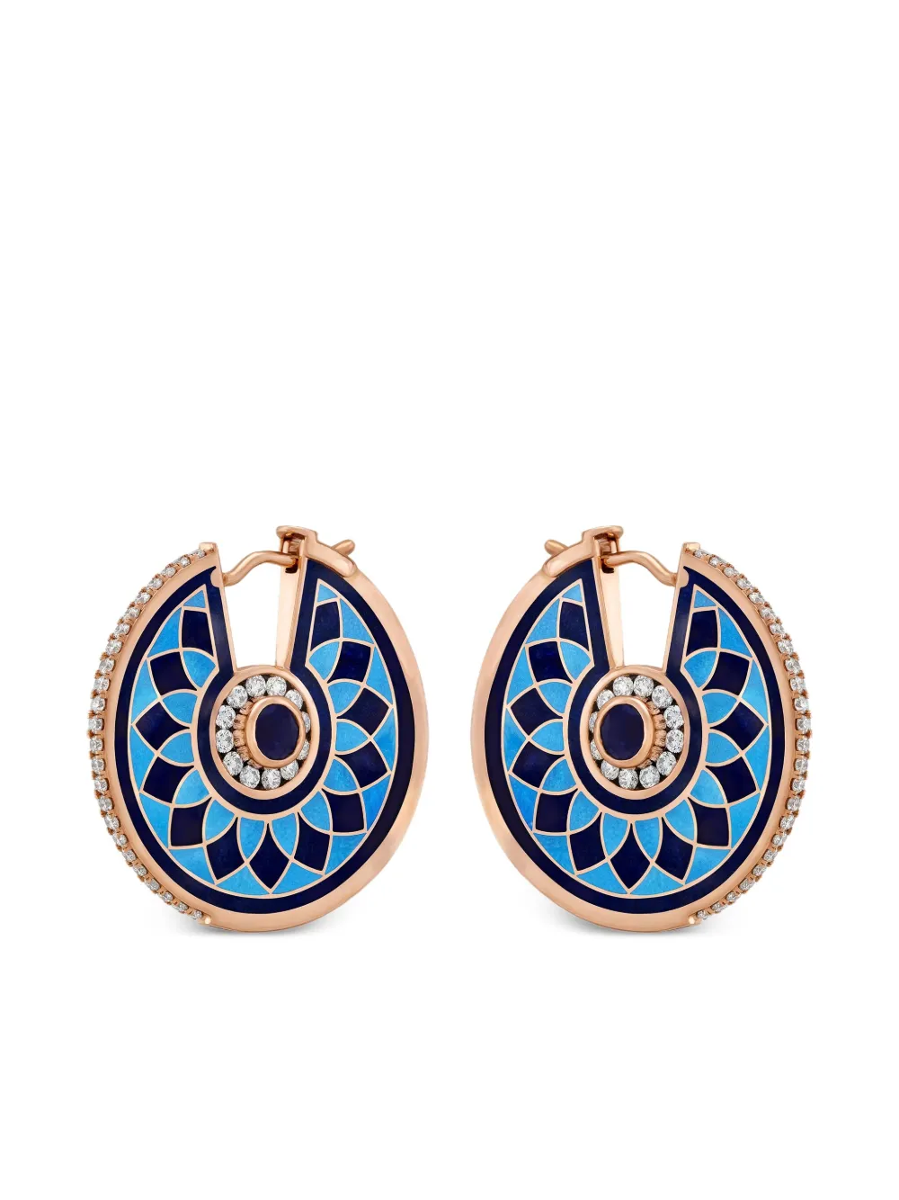 18k Recycled Rose Gold Kaleido Diamond Hoop Earrings