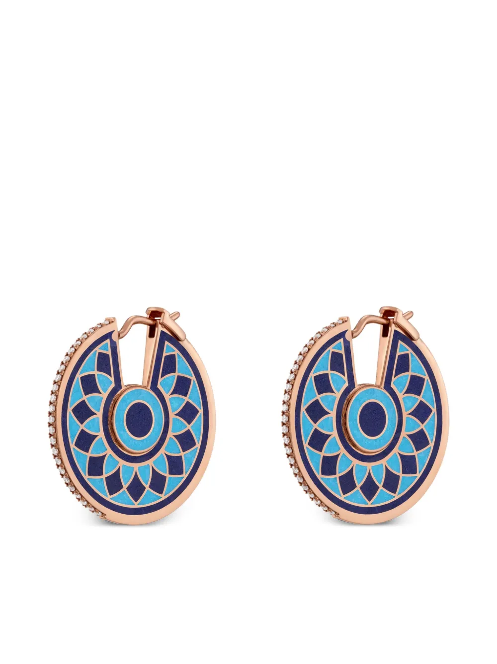 18k Recycled Rose Gold Kaleido Diamond Hoop Earrings