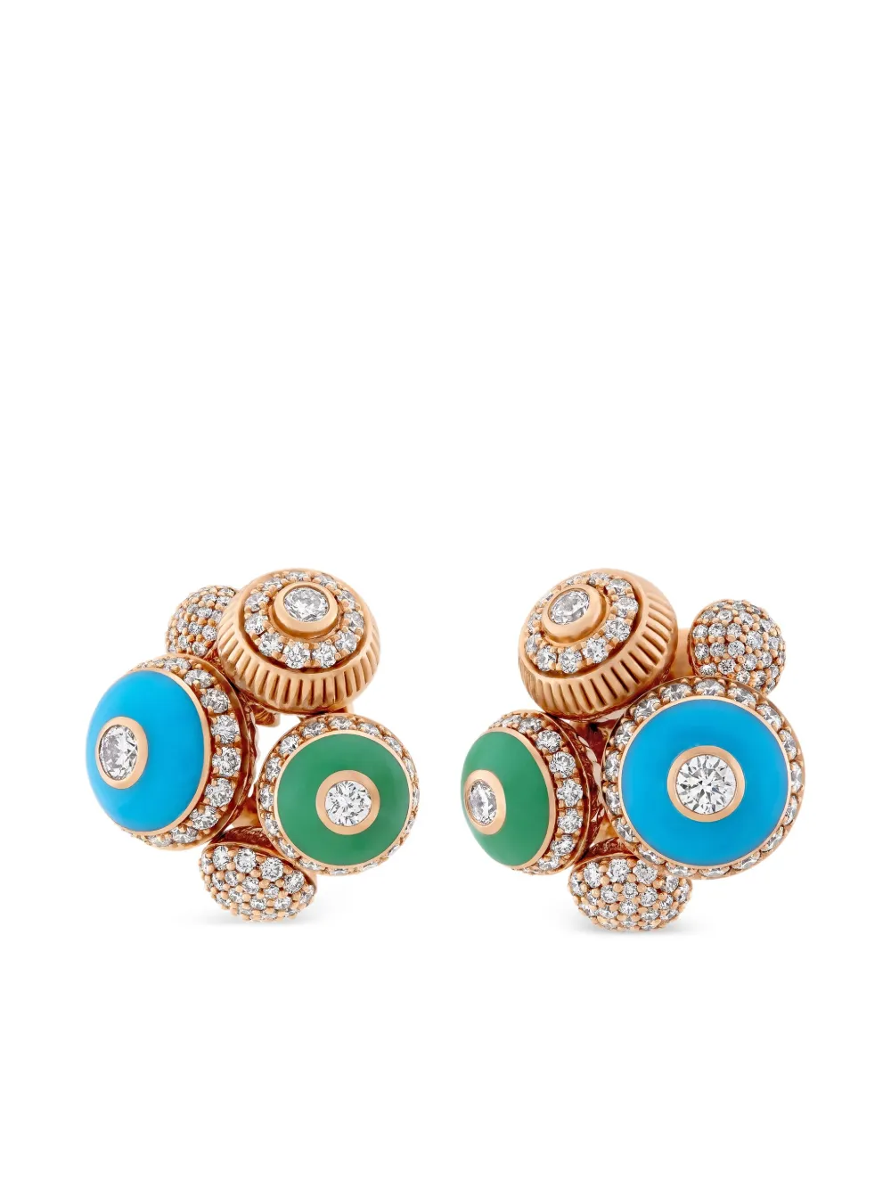 Aneka 18K recycled rose gold Poetry in Motion Rhapsody diamond earrings | Gold | Image 1