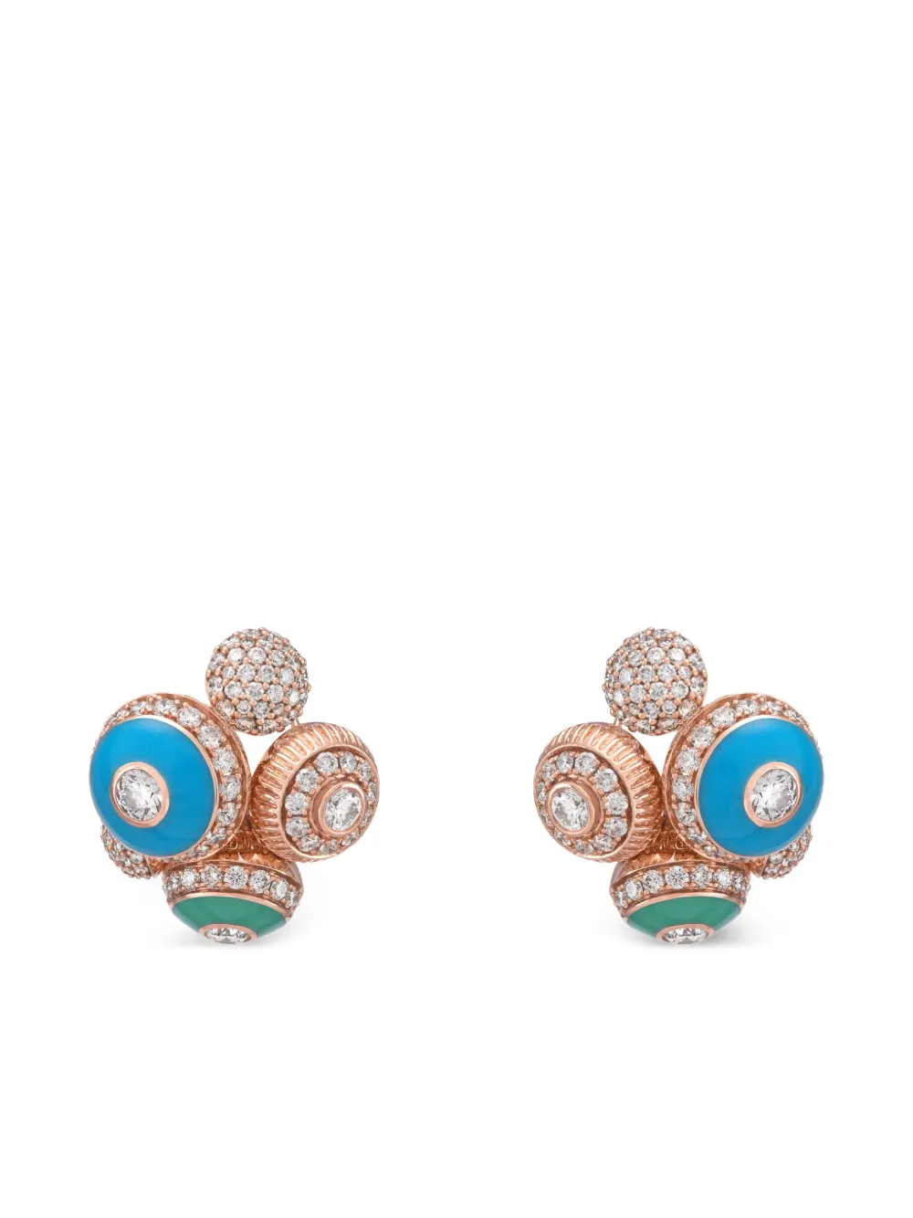 18k Recycled Rose Gold Poetry In Motion Rhapsody Diamond Earrings