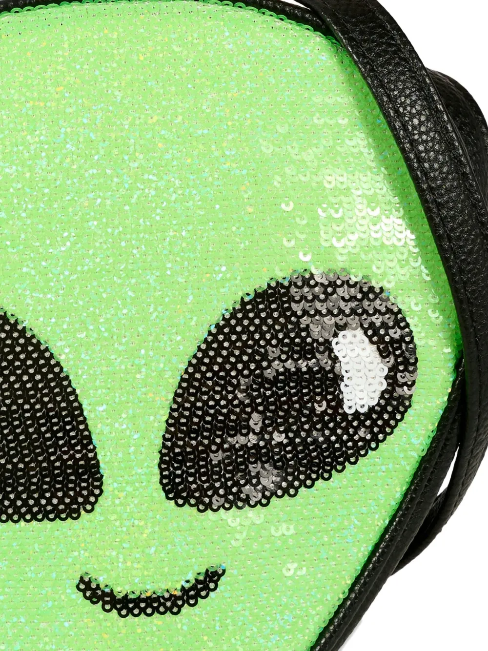 Molo Alien Head Sequin Shoulder Bag In Black