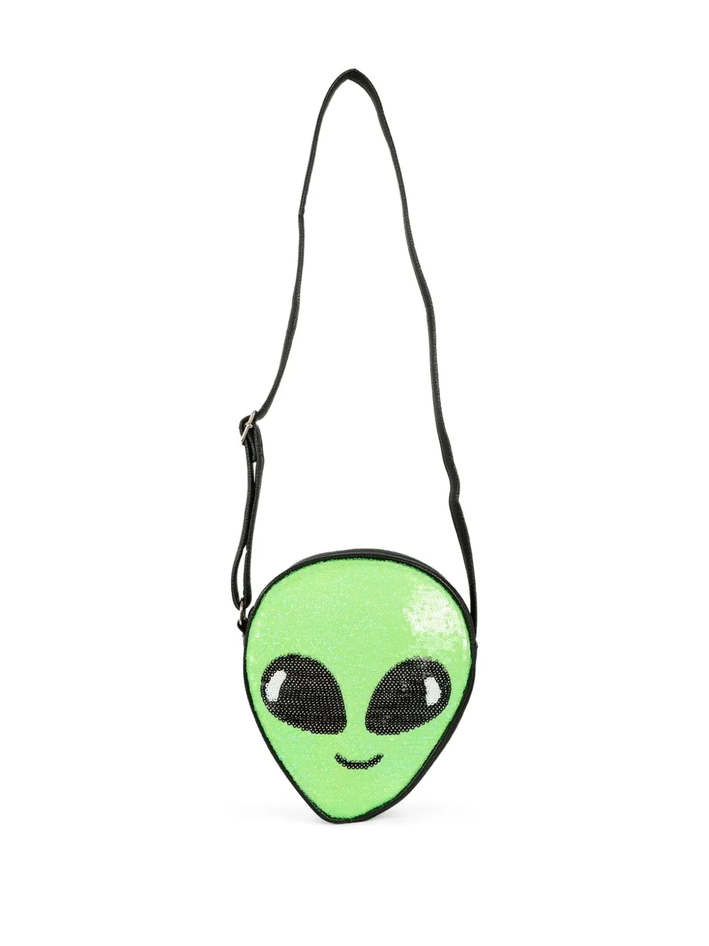 Molo Alien Head Sequin Shoulder Bag In Black