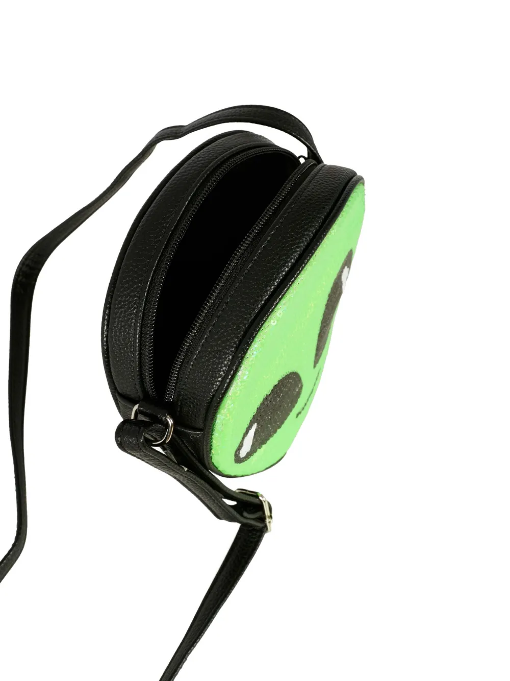 Molo Alien Head Sequin Shoulder Bag In Black