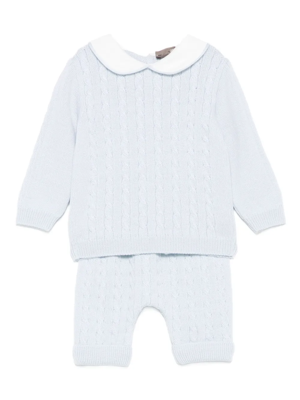 Little Bear cable-knit track suit - ブルー Little Bear cable-knit track suit - ブルー