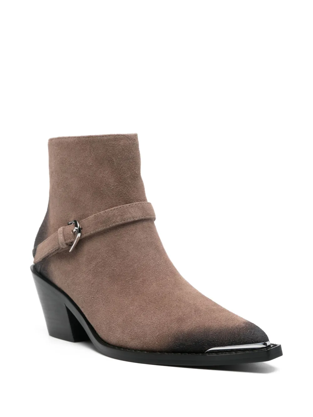 Coccinelle buckle-fastening pointed-toe boots Brown