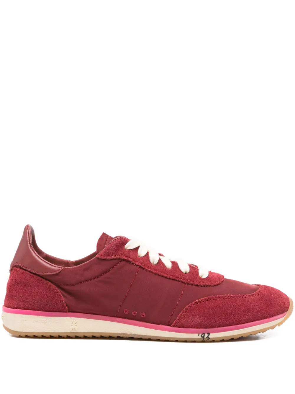 Patrizia Pepe suede-panel sneakers Red