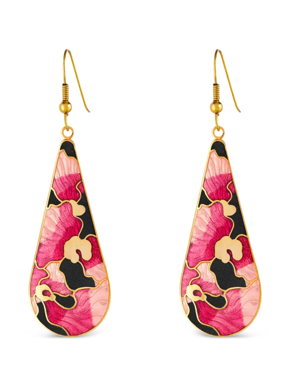 Susan Caplan Vintage 1980s floral-embellishment drop earrings - Oro