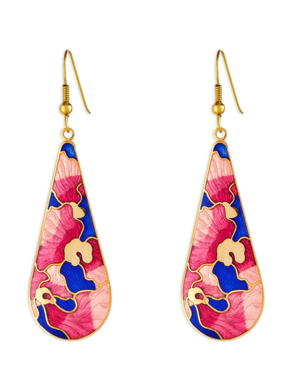 Susan Caplan Vintage 1980s floral-embellishment earrings - Gold