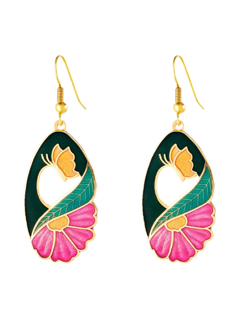 Pre-owned Susan Caplan Vintage 1980s Floral-embellishment Earrings In Gold