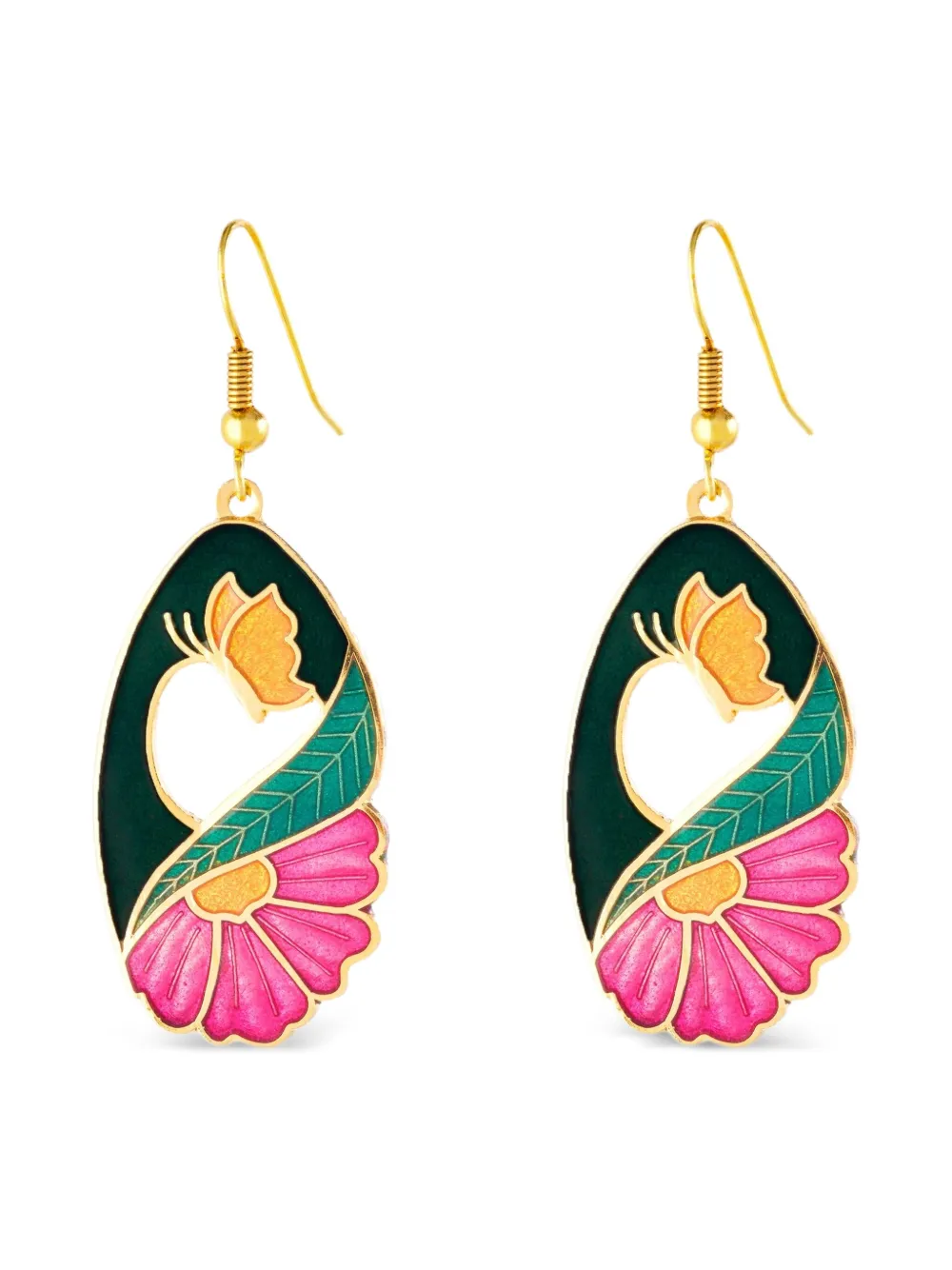 Susan Caplan Vintage 1980s floral-embellishment earrings - Oro