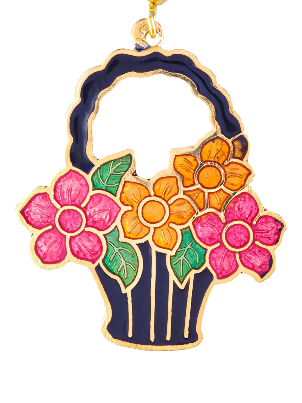 Susan Caplan Vintage 1980s flower basket-embellishment earrings | Image 2