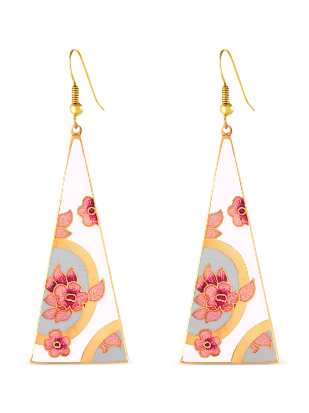 Susan Caplan Vintage 1980s triangular-shape earrings - Gold