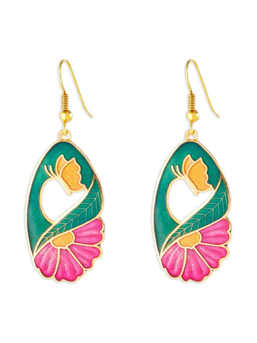 Susan Caplan Vintage 1980s floral-embellishment earrings - Oro