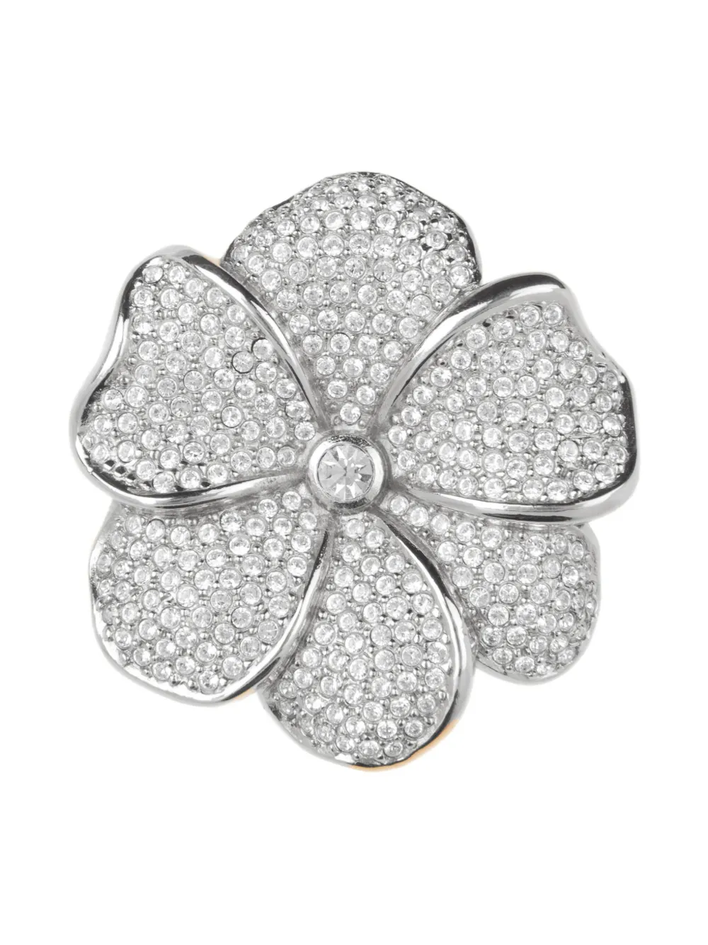Christian Dior Pre-Owned 1980s flower-shape brooch - シルバートーン Christian Dior Pre-Owned 1980s flower-shape brooch - シルバートーン