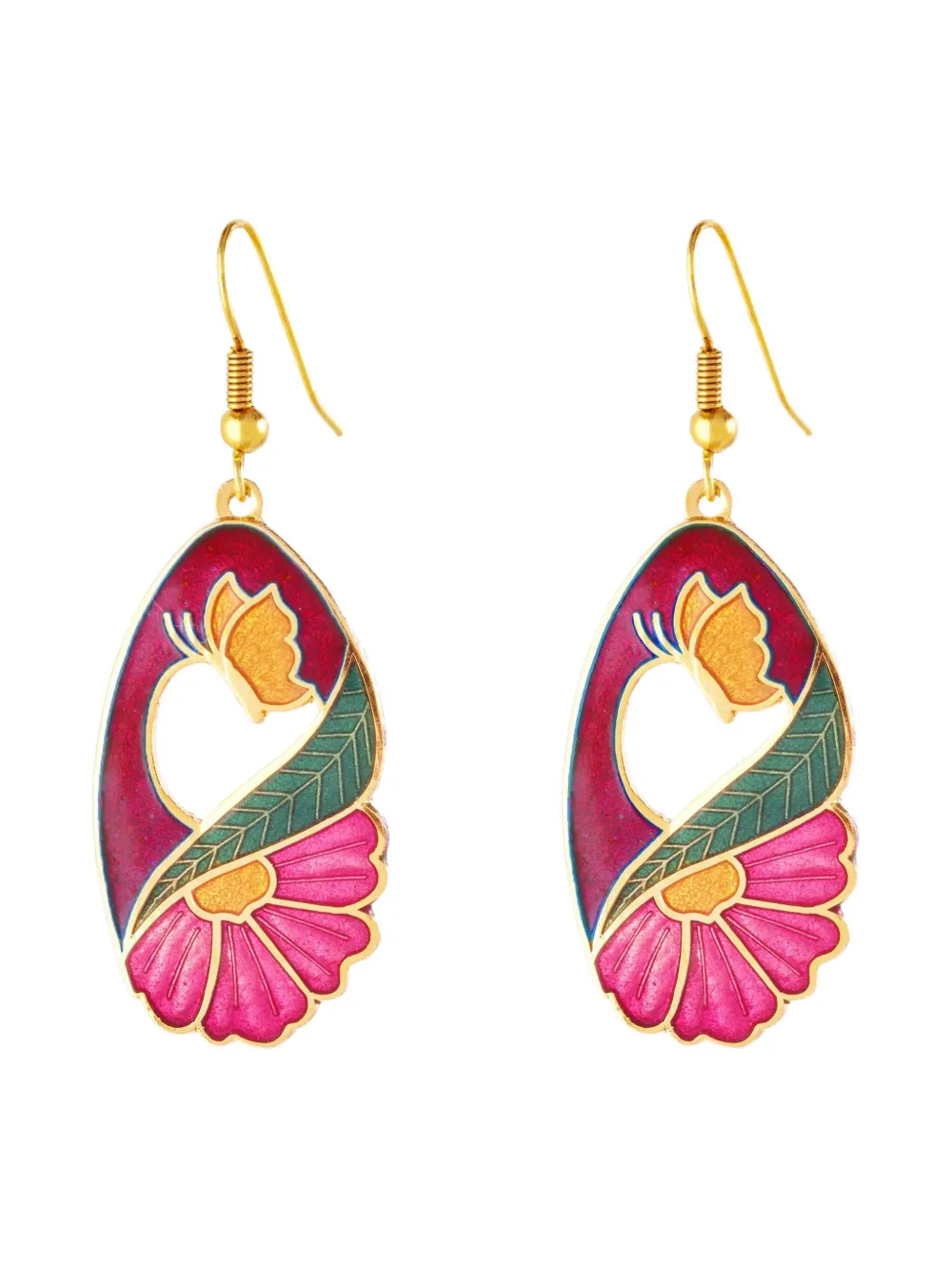 Pre-owned Susan Caplan Vintage 1980s Floral-embellishment Earrings In Gold