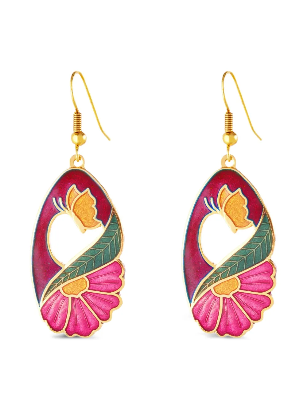 Susan Caplan Vintage 1980s floral-embellishment earrings - Oro