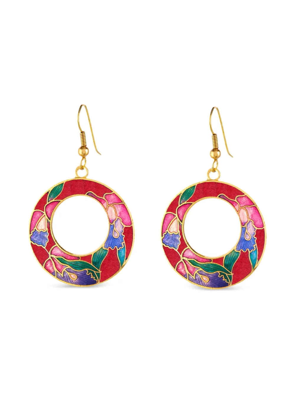 Susan Caplan Vintage 1980s floral-embellishment earrings - Oro