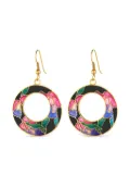Susan Caplan Vintage 1980s floral-enamel cloisonné earrings - Gold