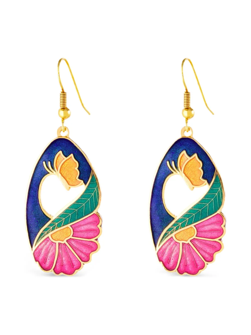 Susan Caplan Vintage 1980 floral-embellishment earrings - Oro