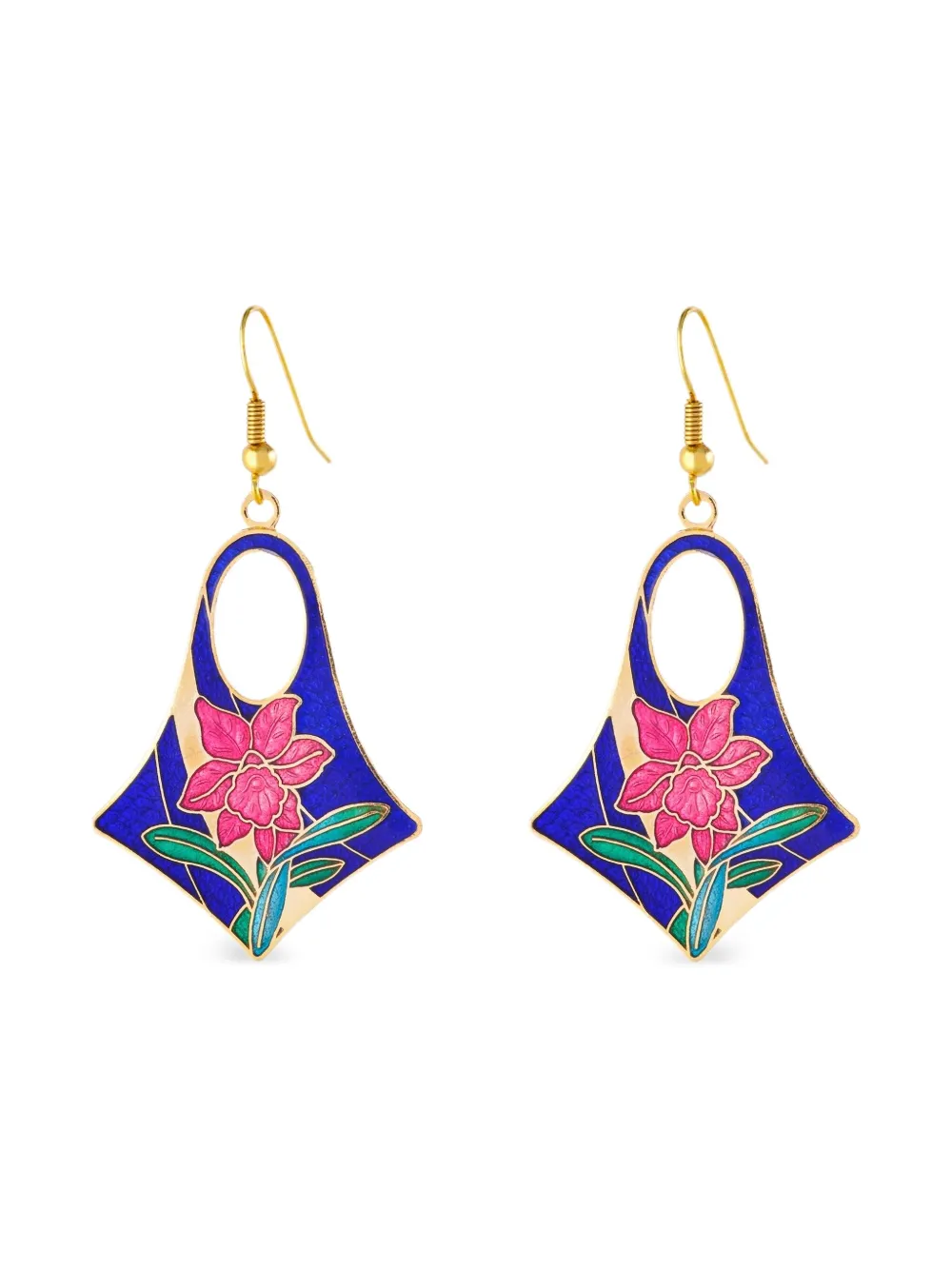 Susan Caplan Vintage 1980 floral-embellishment earrings | Gold | Image 1