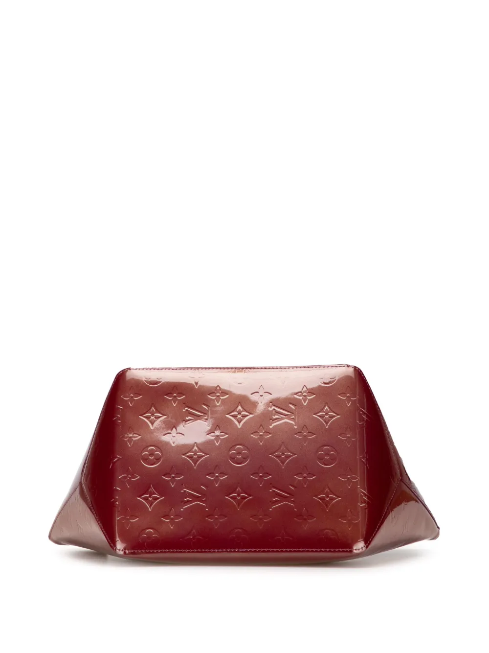 Pre-owned Louis Vuitton 2007 Monogram Vernis Bellevue Pm Tote Bag In Red