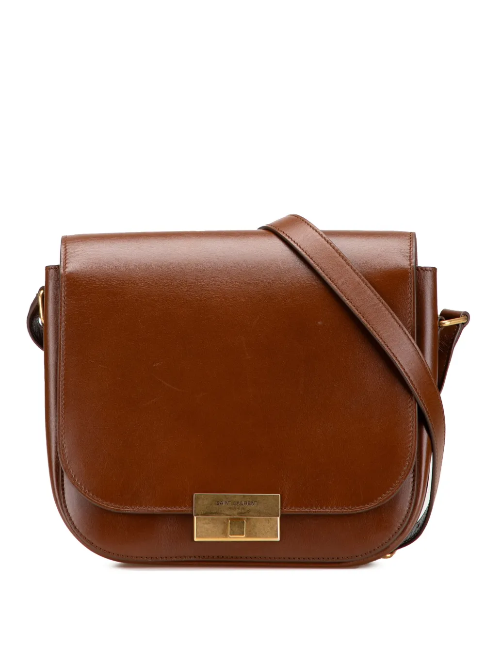 Pre-owned Saint Laurent 2018 Leather Betty Flap Pouch Bag Crossbody Bag In Brown