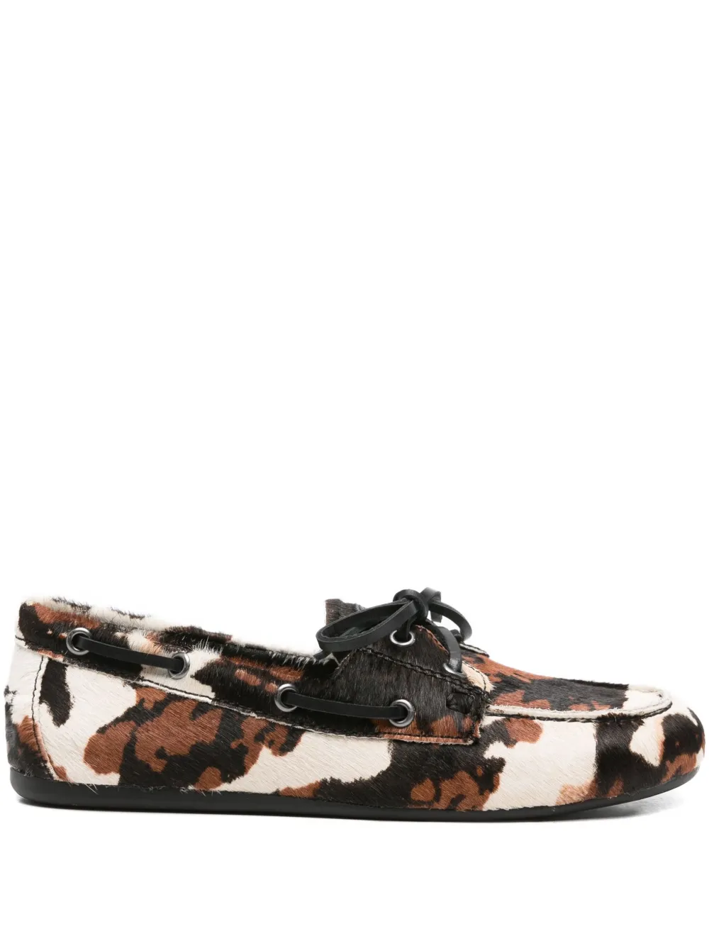 Bibi Lou Cowhide Lace-up Loafers In Multi