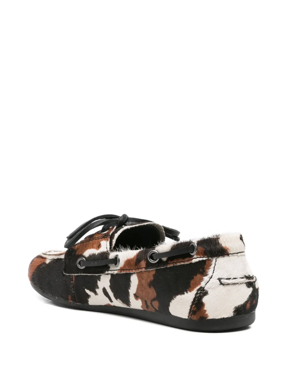 Bibi Lou Cowhide Lace-up Loafers In Multi