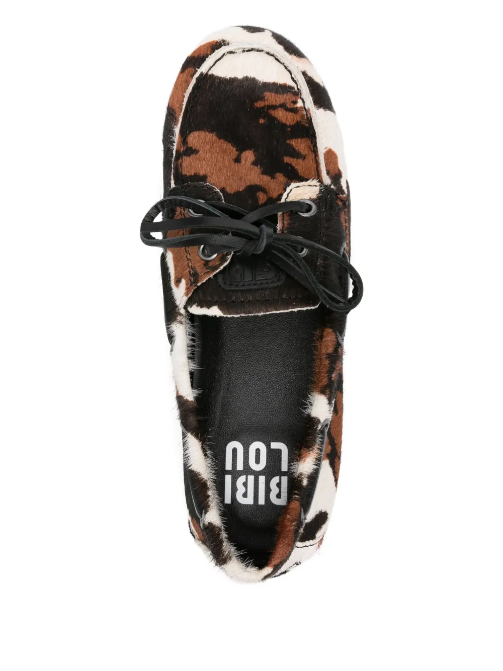 Bibi Lou Cowhide Lace-up Loafers In Multi