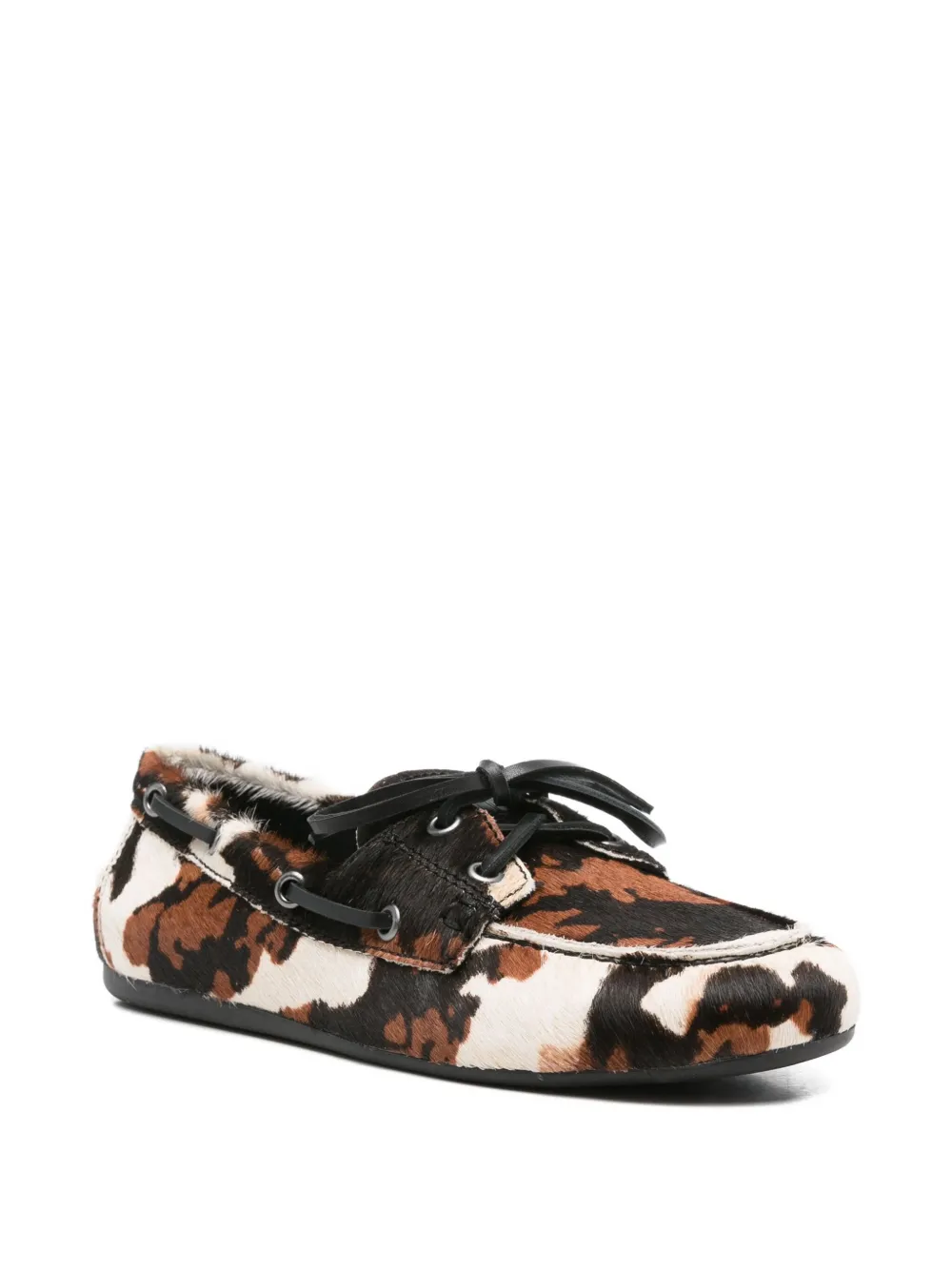 Bibi Lou Cowhide Lace-up Loafers In Multi