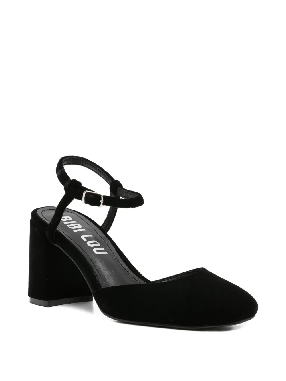 Bibi Lou 80mm Ankle-strap Block-heel Pumps In Black