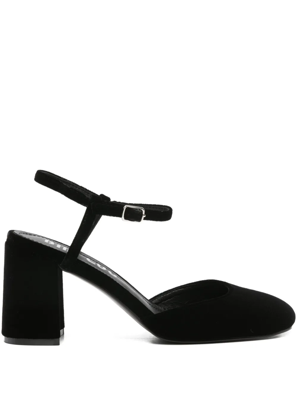 Bibi Lou 80mm Ankle-strap Block-heel Pumps In Black