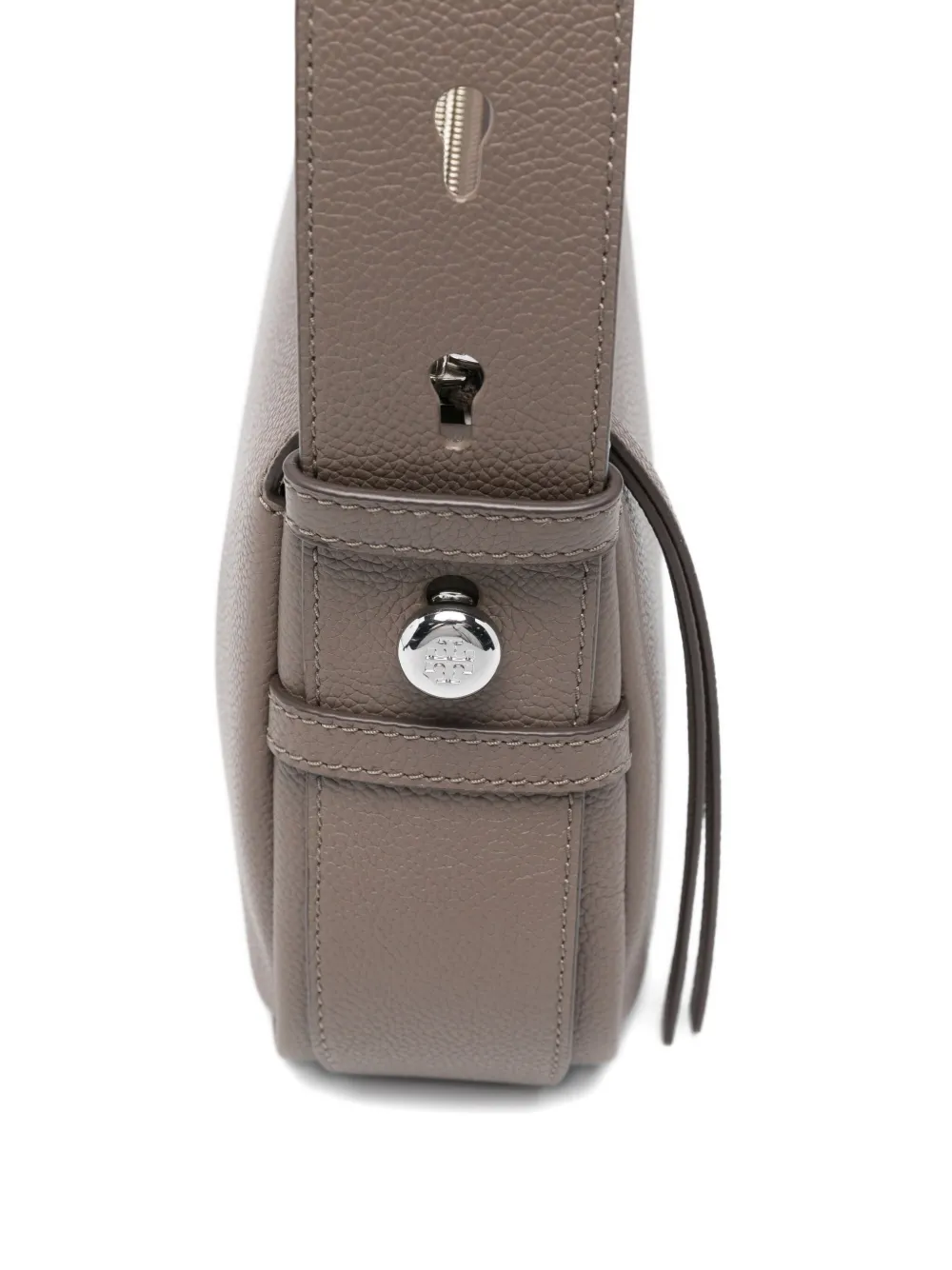 Tory Burch Mud Leather Small Romi Shoulder Bag In Gray