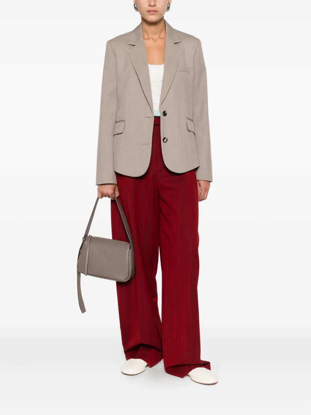 Tory Burch leather shoulder bag - Grijs