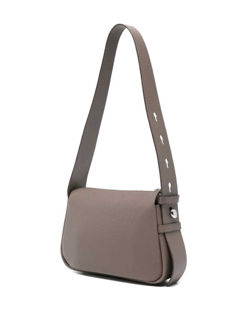 Tory Burch Mud Leather Small Romi Shoulder Bag In Gray