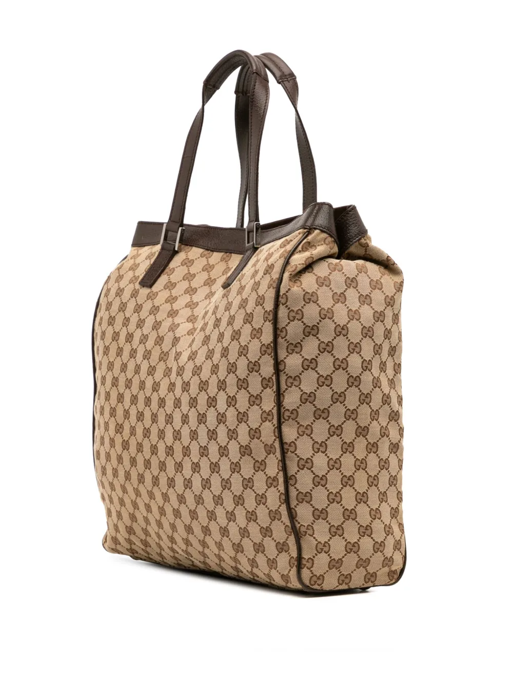 Pre-owned Gucci 2000-2015 Gg Canvas Tote Bag In Brown