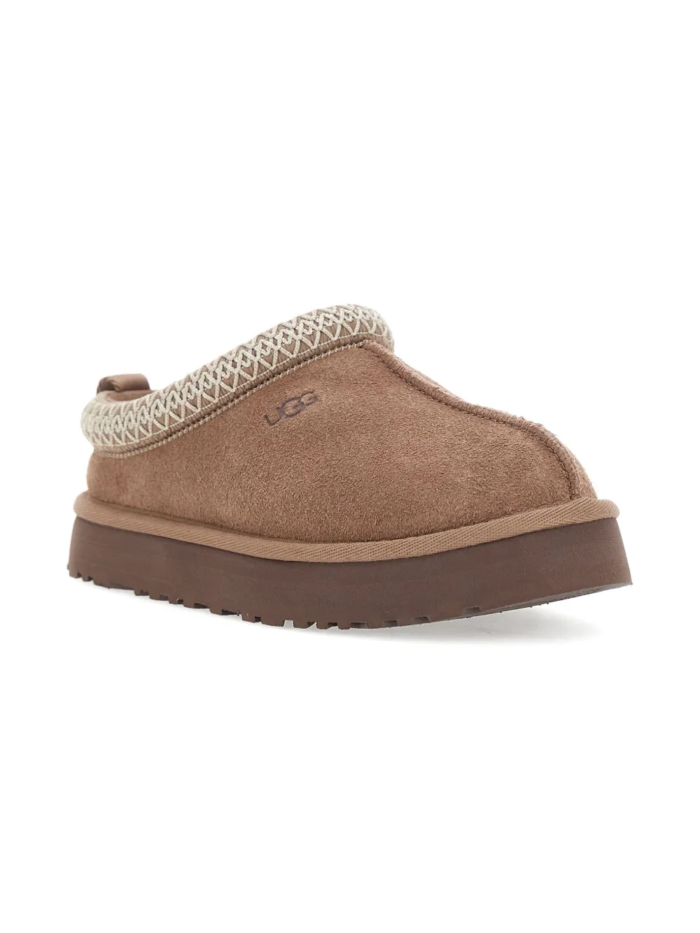UGG Kids Tazz braided-trim slippers Brown