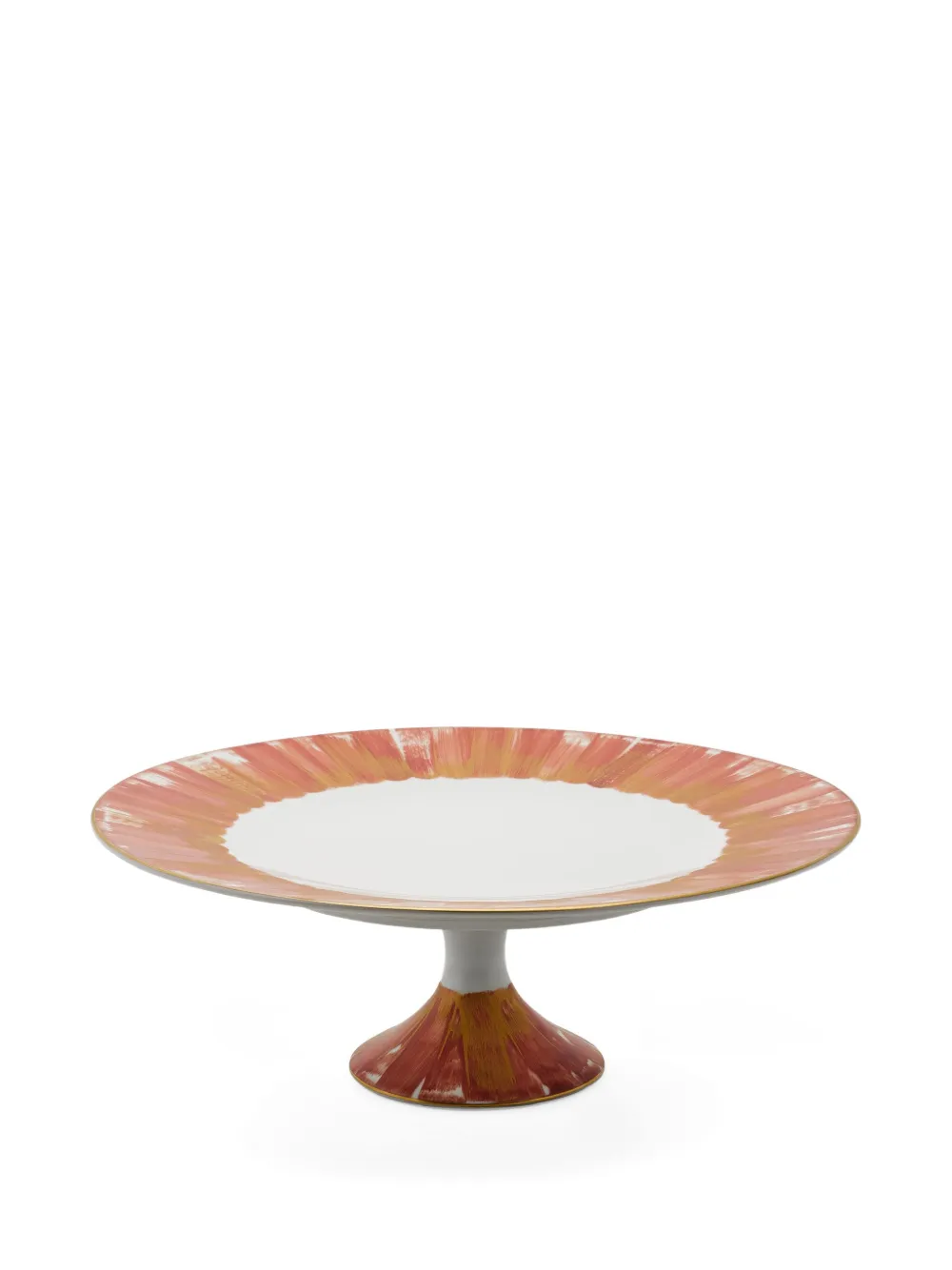 MARIE DAAGE Panache  brushstroke pedestal cake stand (30.5cm x 11.5cm) | Orange | Image 1