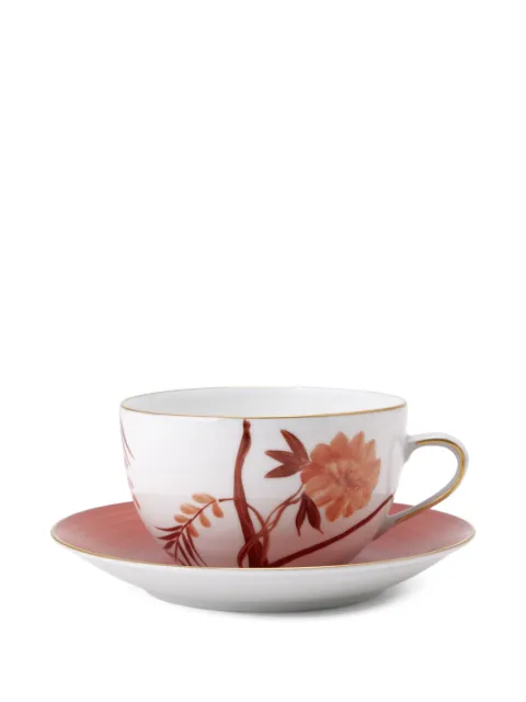 MARIE DAAGE Bouquet De Vie floral-pattern teacup and saucer set (350ml)
