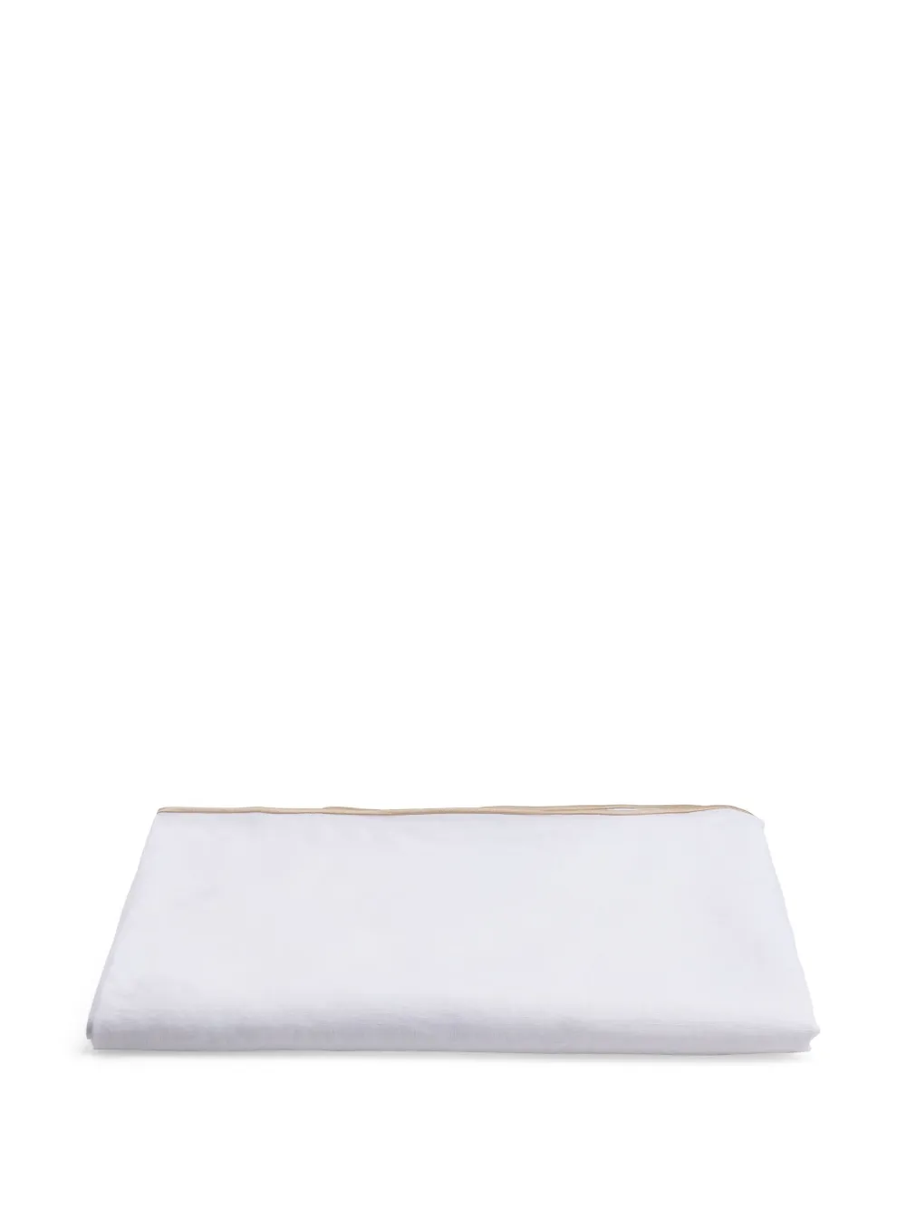 Catherine Denoual Boho Linen Border Tablecloth (180cm X 270 Cm) In White