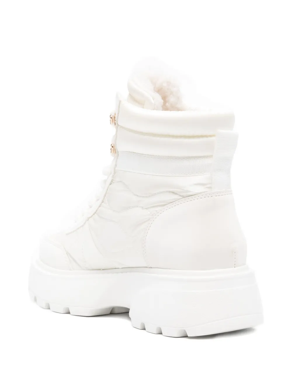 Blauer platform shearling boots White