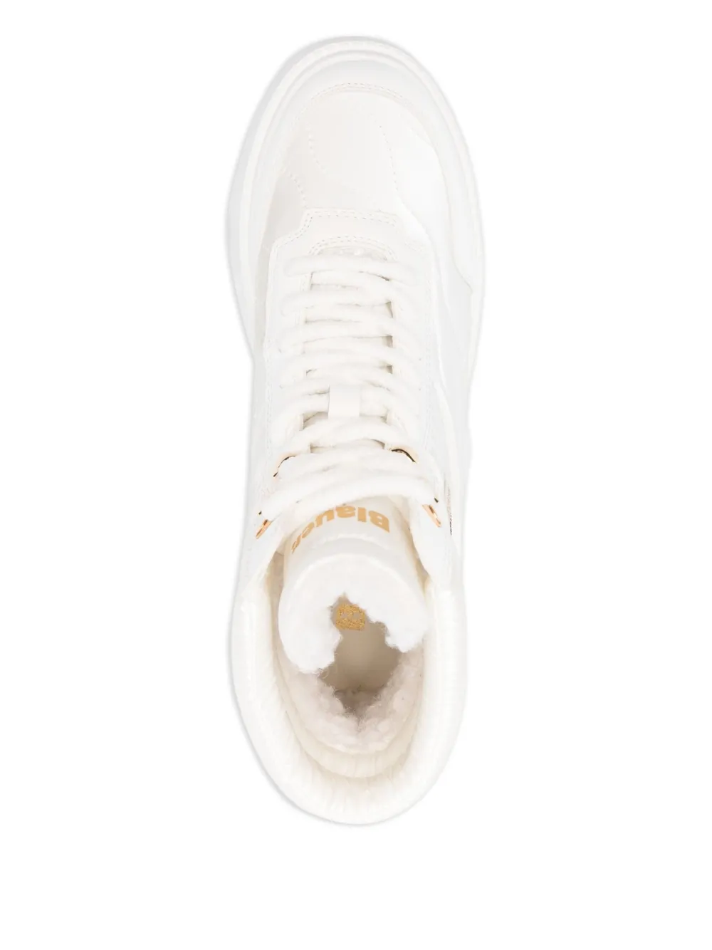 Blauer Laarzen met plateauzool Wit