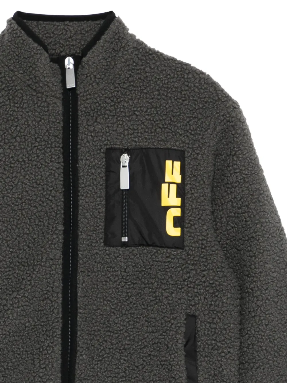 Off-White Fleece jack met ritssluiting Grijs