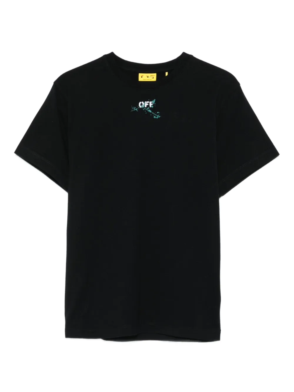 Off-white Kids' Paint-splatter Logo-print T-shirt In Black